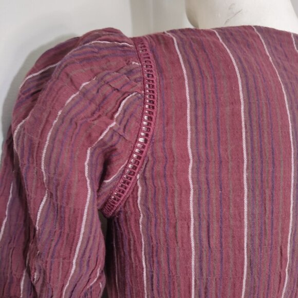 DRA Los Angeles Striped Casual Romper sz M Vino Burgundy - Picture 6 of 11
